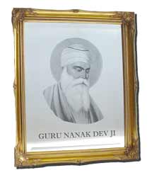 Guru Nanak Dev Ji - Swept Frame Mirror 